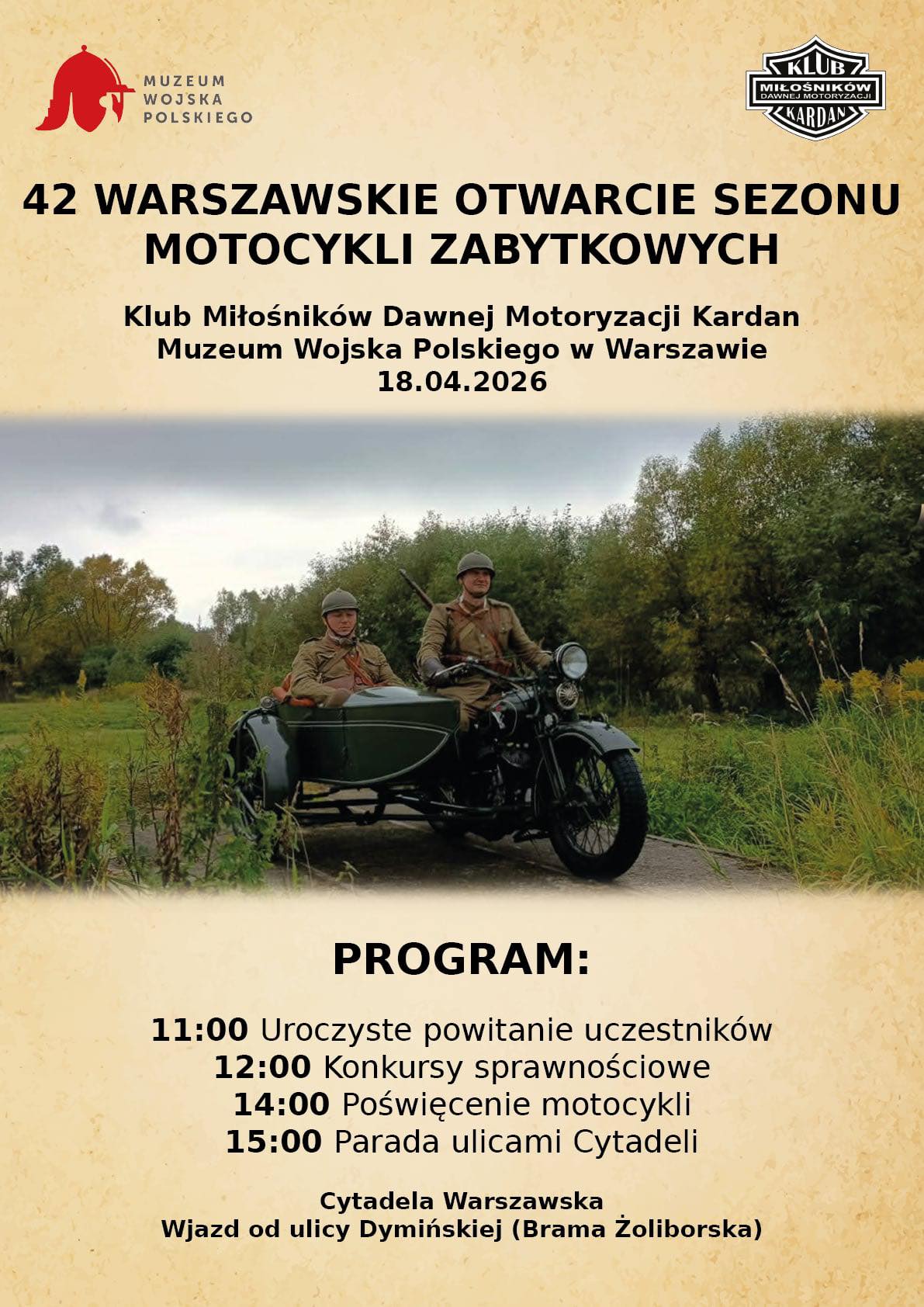 42 Warszawskie Otwarcie Sezonu Motocykli Zabytkowych - 18.04.2026