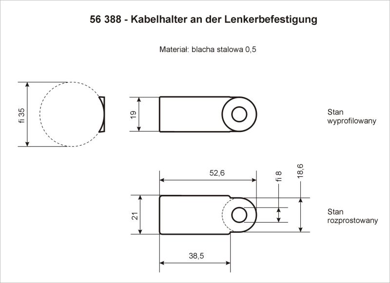 58 388 Kabelhalter an der Lenkerbefestigung mini